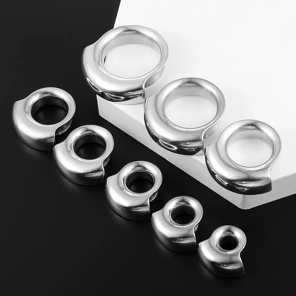 2PCS Ear Plugs Gauges for Stretched Ears Hypoallergenic 316 Stainless Steel Ear cuff Tunels 8mm-25mm (0G-1") Body Piercing Jewelry for Women Men