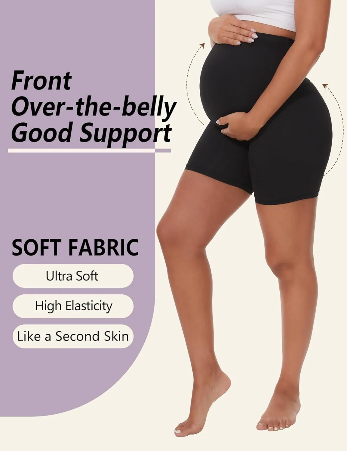 4 Pack Women's Maternity Yoga Shorts Over The Belly Pregnancy Biker Workout Active Athletic Pregnant Shorts 5