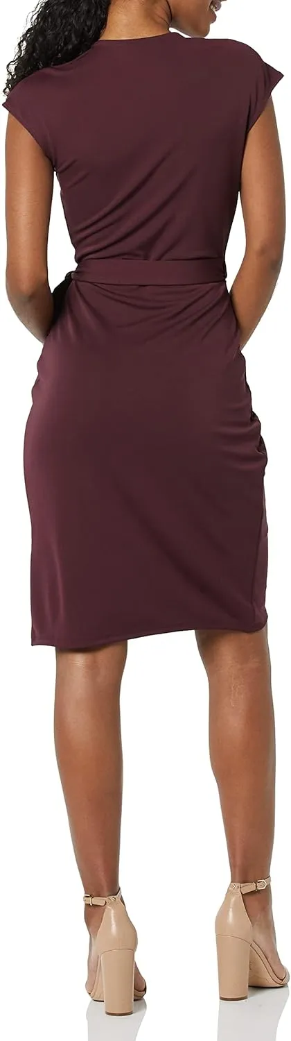 Amazon Essentials Women's Classic Cap Sleeve Wrap Dress (Available in Plus Size)