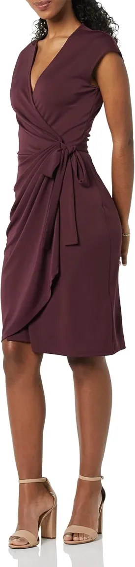 Amazon Essentials Women's Classic Cap Sleeve Wrap Dress (Available in Plus Size)