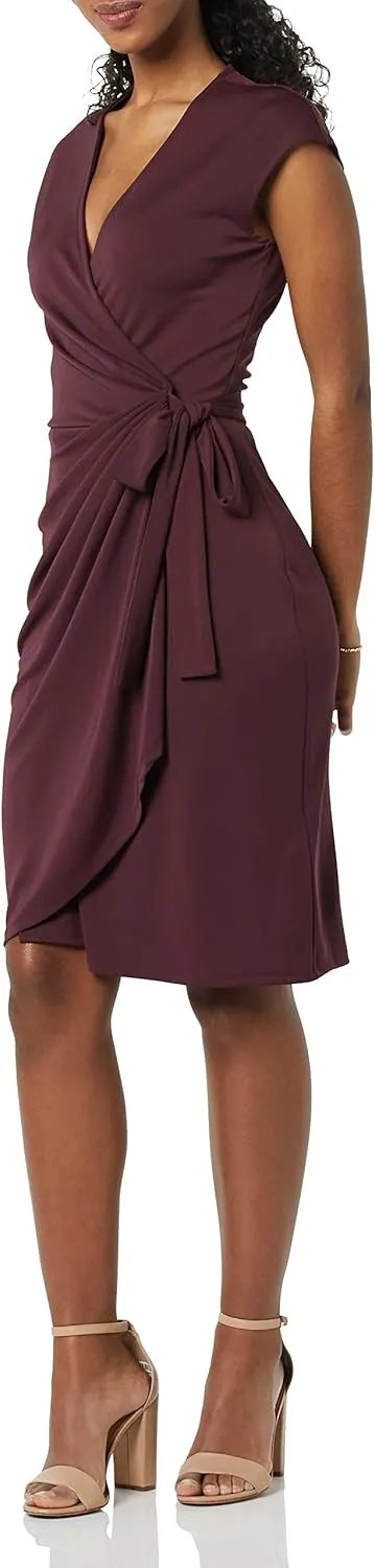 Amazon Essentials Women's Classic Cap Sleeve Wrap Dress (Available in Plus Size)