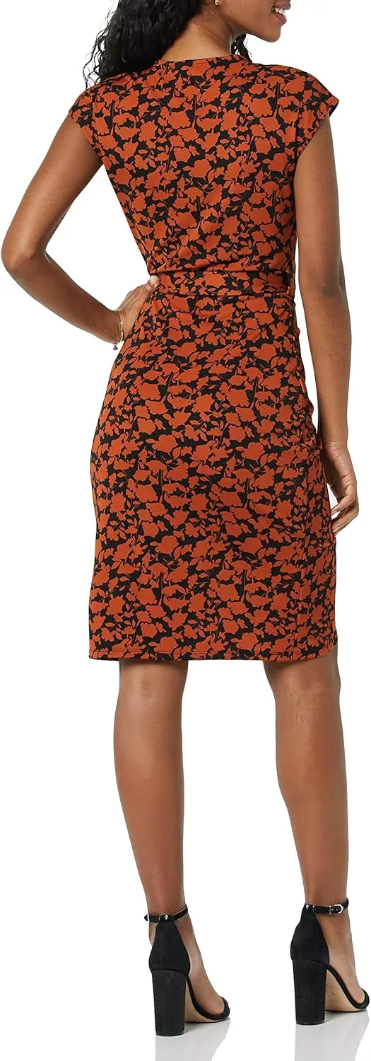 Amazon Essentials Women's Classic Cap Sleeve Wrap Dress (Available in Plus Size)