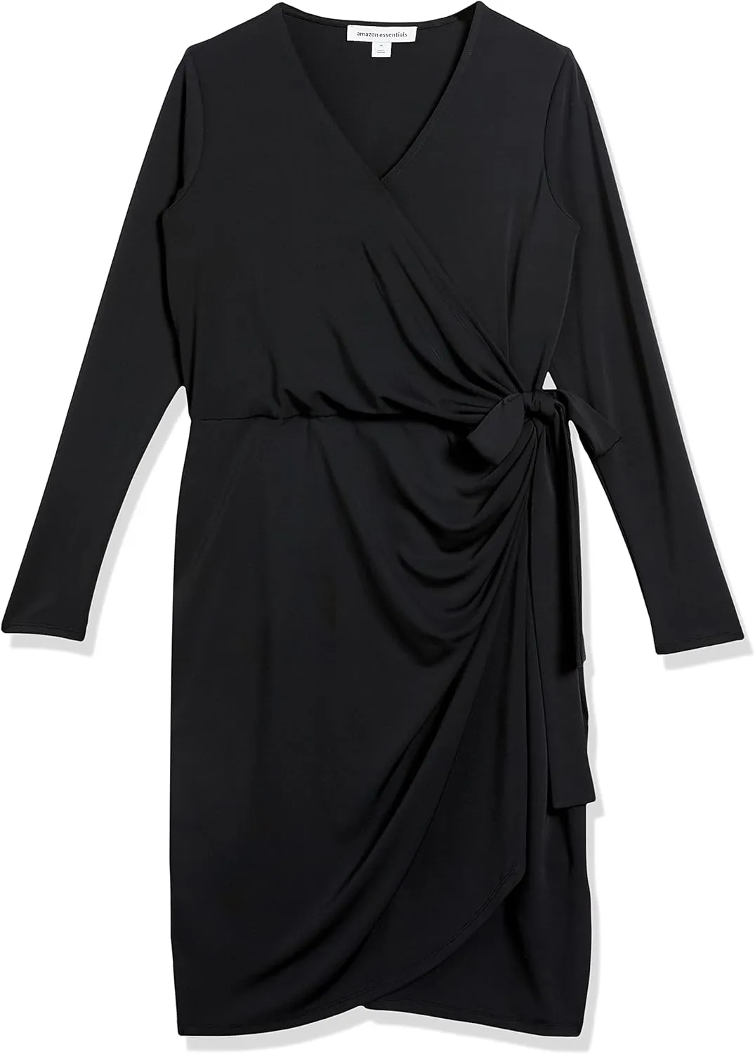 Amazon Essentials Women's Long Sleeve Classic Wrap Dress (Available in Plus Size)