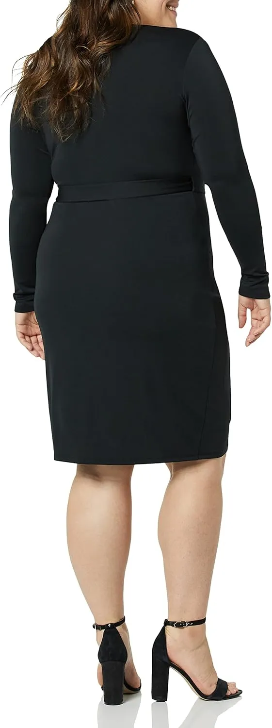 Amazon Essentials Women's Long Sleeve Classic Wrap Dress (Available in Plus Size)