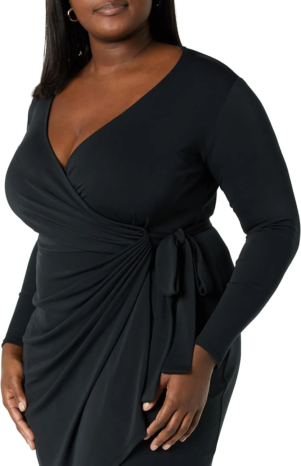 Amazon Essentials Women's Long Sleeve Classic Wrap Dress (Available in Plus Size)