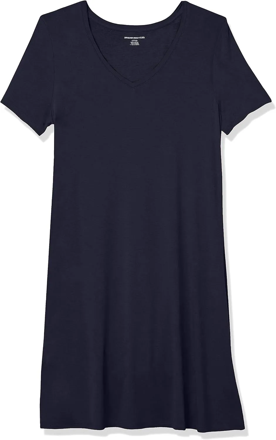 Amazon Essentials Women's Regular Short-Sleeve V-Neck Swing Dress