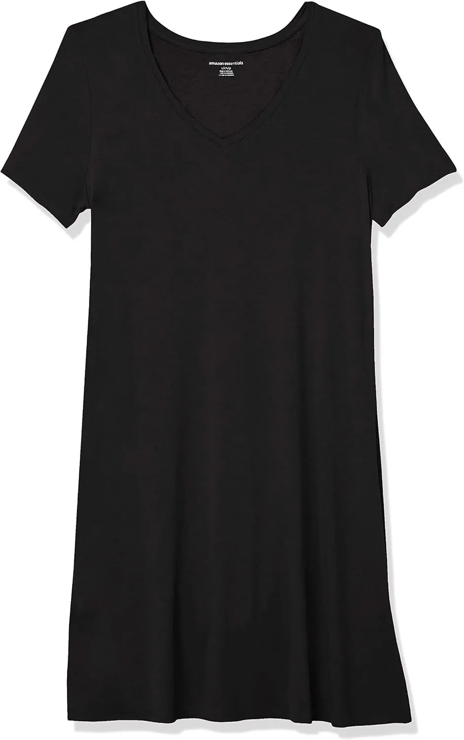 Amazon Essentials Women's Regular Short-Sleeve V-Neck Swing Dress