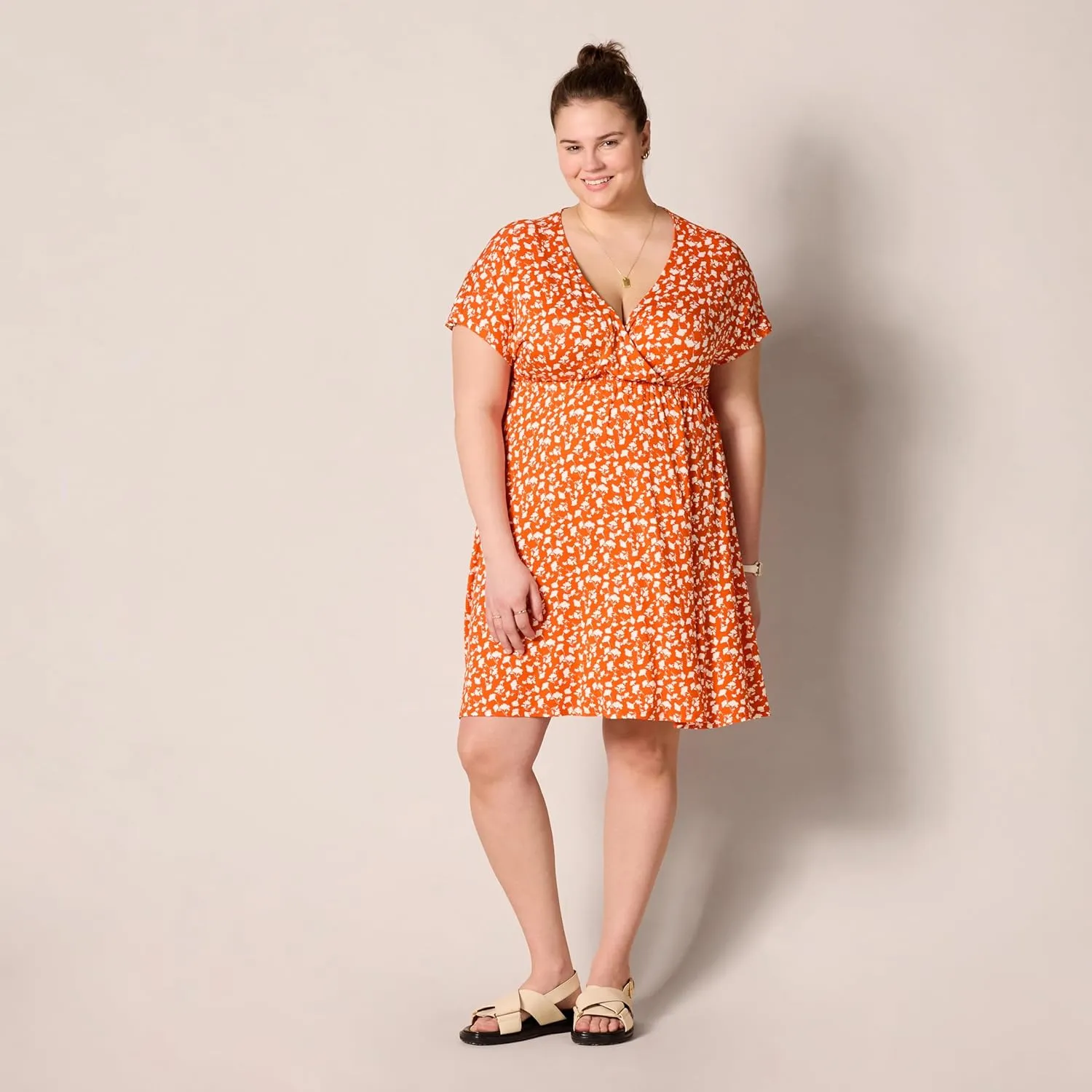 Amazon Essentials Women's Surplice Dress (Available in Plus Size)