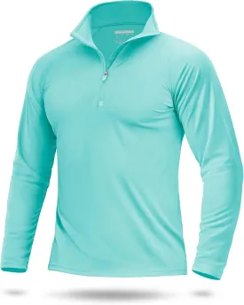 Boladeci Men's UPF 50  Sun Shirts 1/4 Zip Long Sleeve SPF UV Protection Lightweight Quick Dry Quarter Zip Golf Shirts