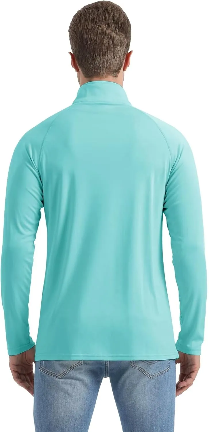 Boladeci Men's UPF 50  Sun Shirts 1/4 Zip Long Sleeve SPF UV Protection Lightweight Quick Dry Quarter Zip Golf Shirts