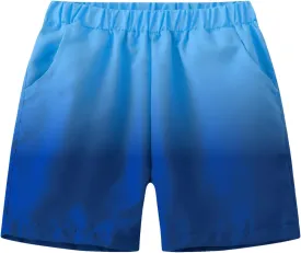 Boys Pull On Preppy Shorts Girls Cotton Elastic Quick Dry Athletic Running Shorts Kids Casual Summer Clothes with