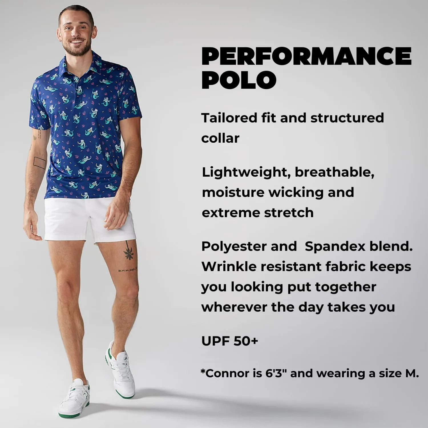 Chubbies Performance Mens Polo Stretchy, Breathable Golf Polo Mens Polo Shirts Short Sleeve