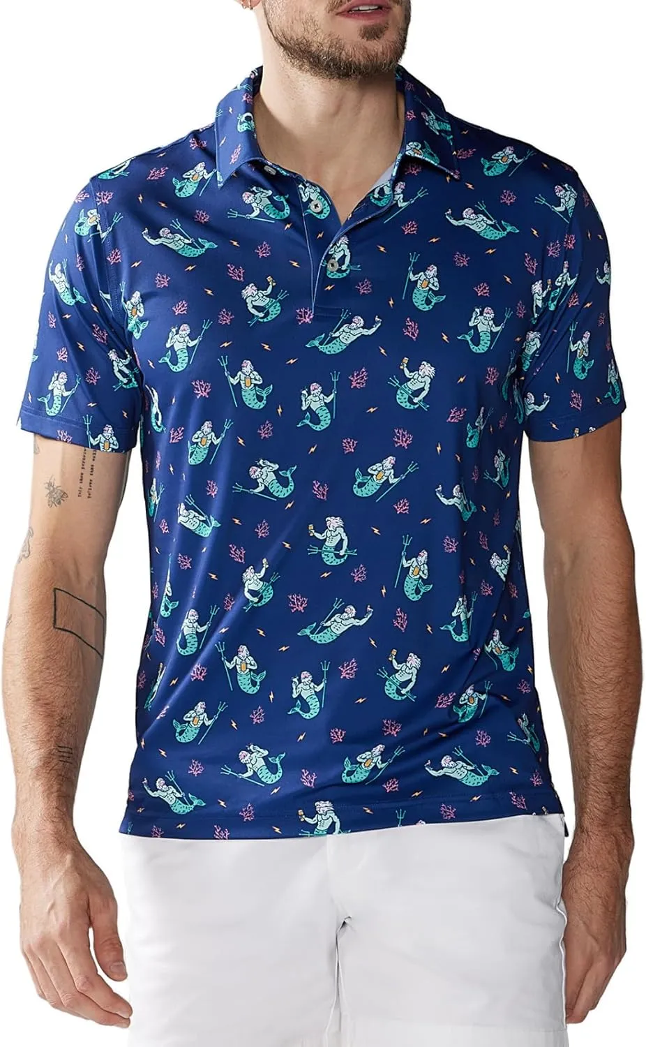 Chubbies Performance Mens Polo Stretchy, Breathable Golf Polo Mens Polo Shirts Short Sleeve