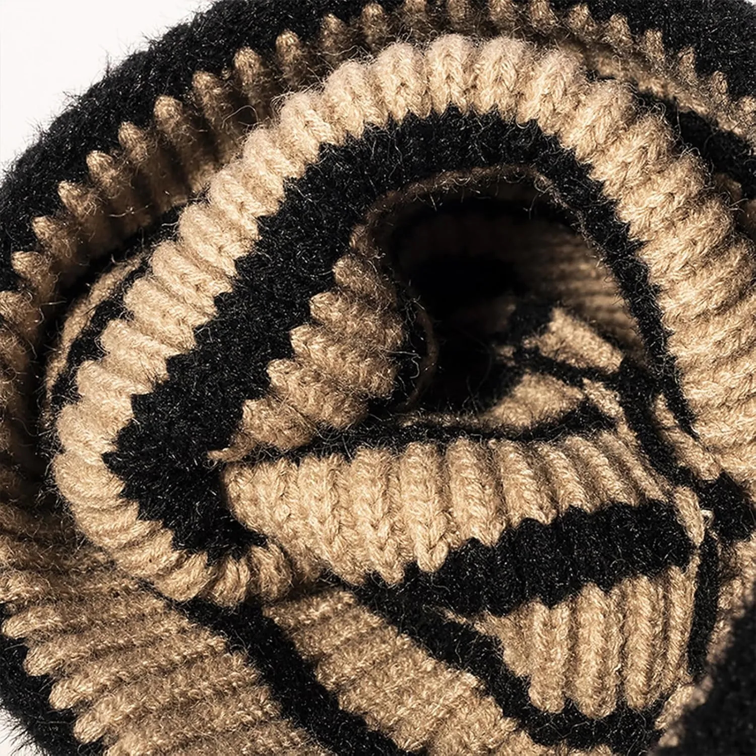 CORIRESHA Unisex Fashion Striped Beanie Cuffed Winter Warm Cozy Chunky Rib Knit Hat