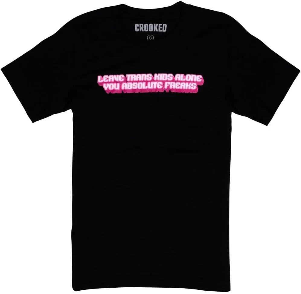CROOKED MEDIA Leave Trans Kids Alone Tee, Rainbow Pride Shirt, Support LGBTQ  Rights