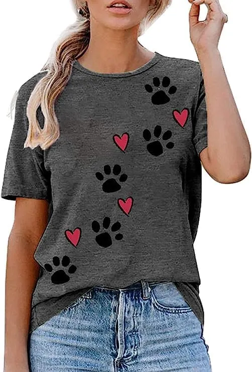 Dog Mama Tshirts Dog Mom Shirts for Women Cute Sunflower Pet Paw Graphic Tees
