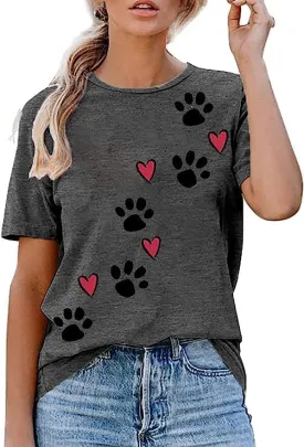 Dog Mama Tshirts Dog Mom Shirts for Women Cute Sunflower Pet Paw Graphic Tees