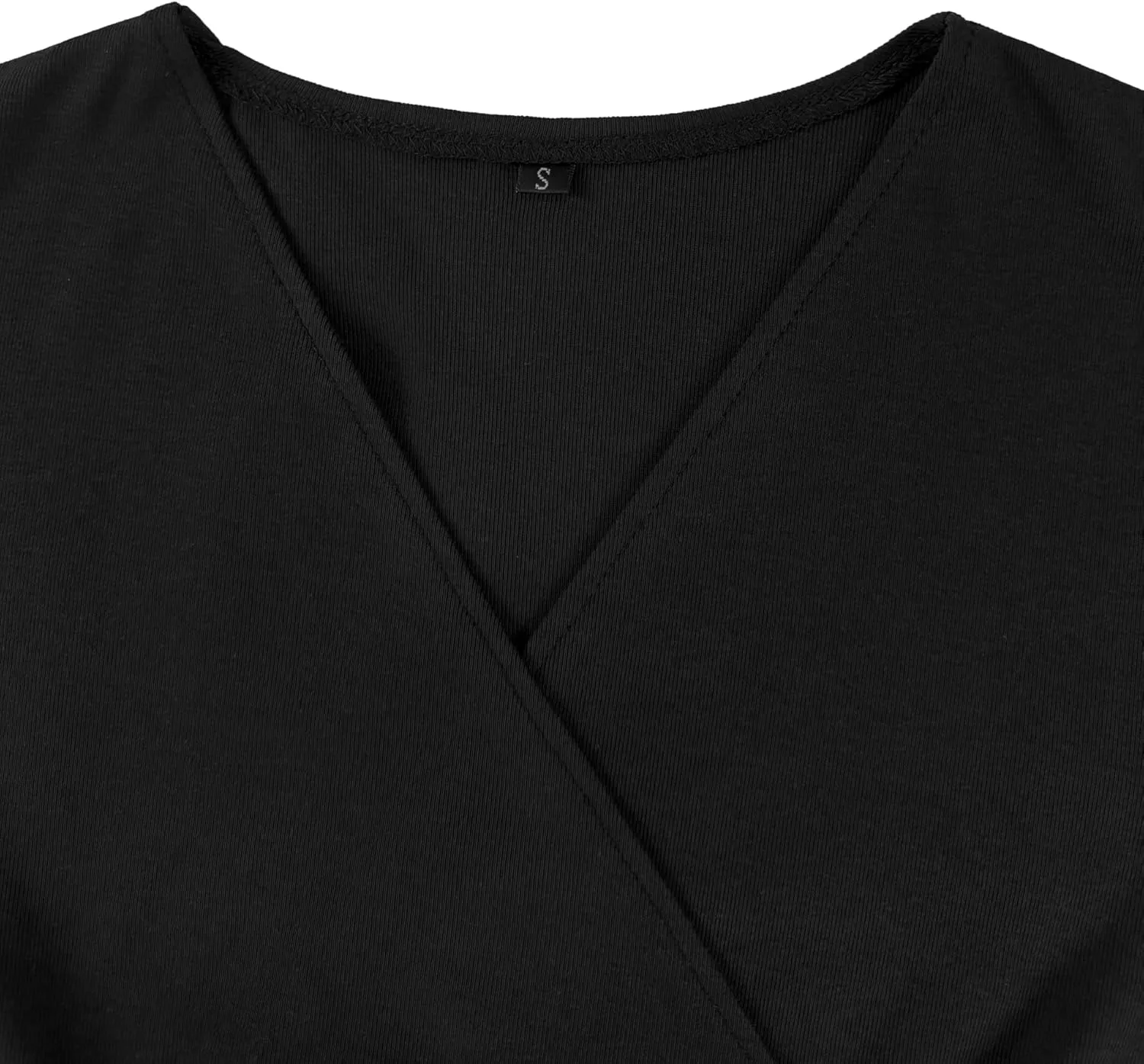 EeYu Women's Wrap Dress 2024 Trendy 3/4 Sleeves V-Neck Knee Length Casual Bodycon Ruched Dresses