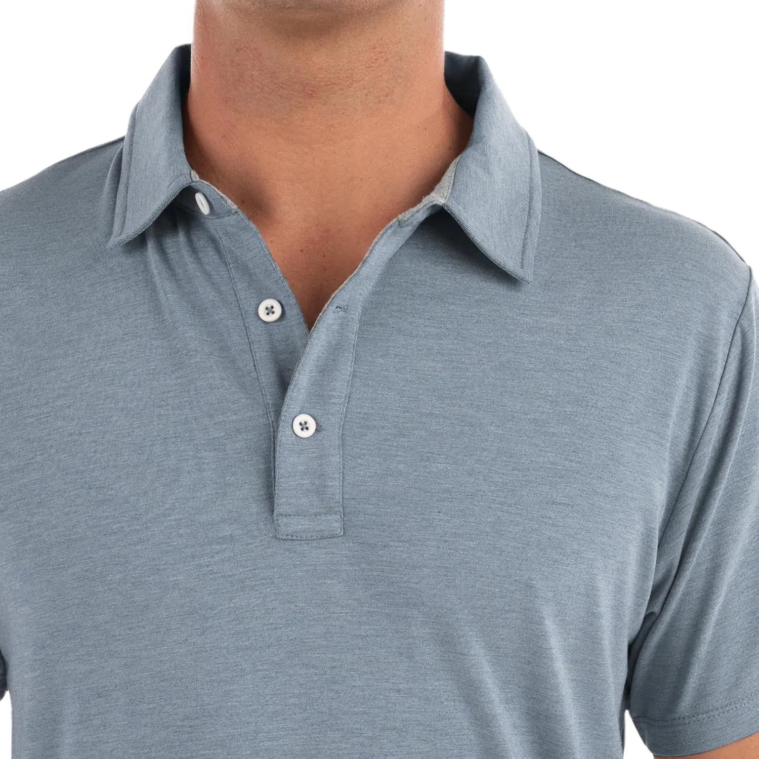 Free Fly Men's Flex Polo - Premium Weight Bamboo Viscose Stretch Fabric Polo Shirt with Sun Protection UPF 50 