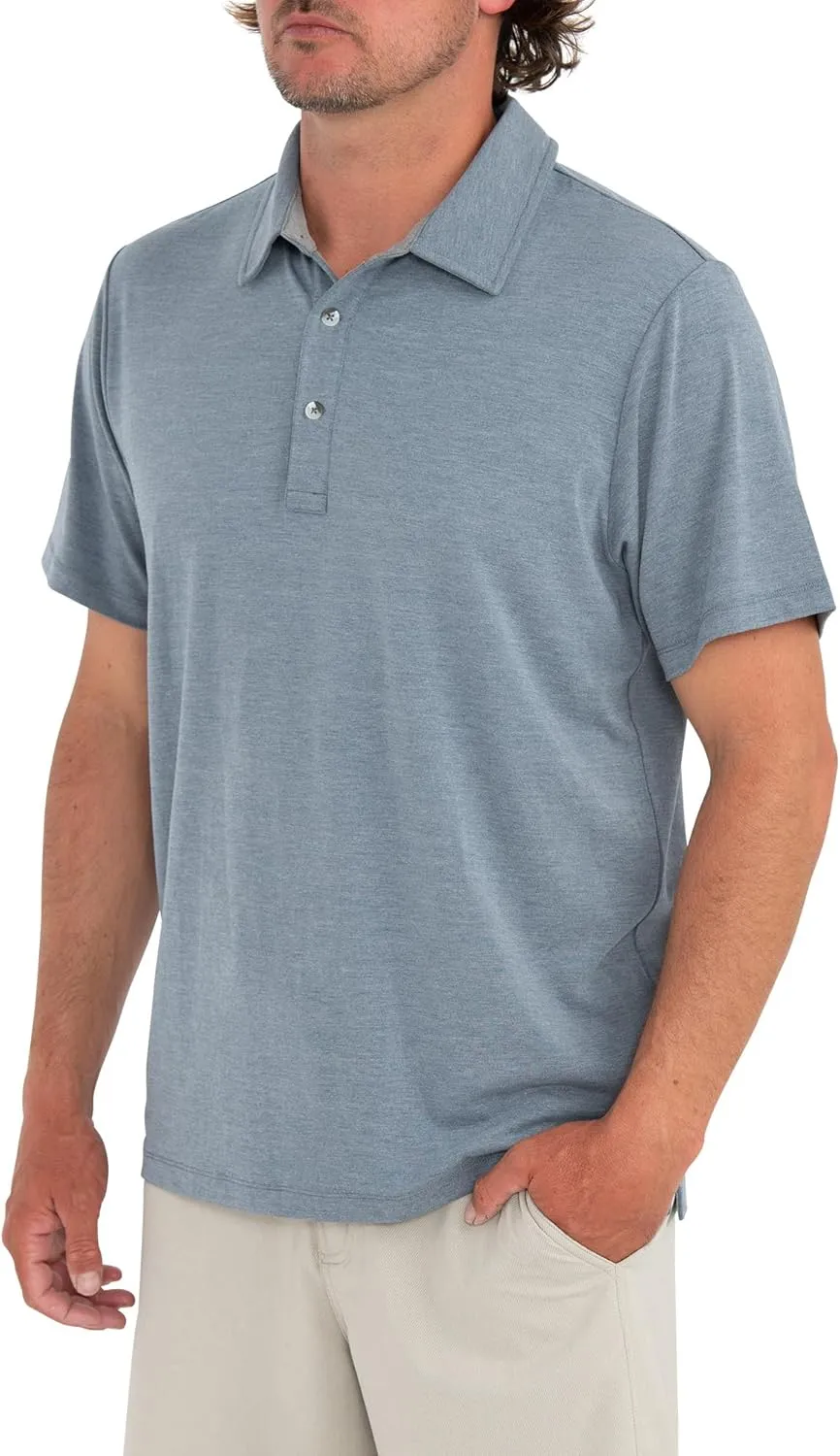 Free Fly Men's Flex Polo - Premium Weight Bamboo Viscose Stretch Fabric Polo Shirt with Sun Protection UPF 50 