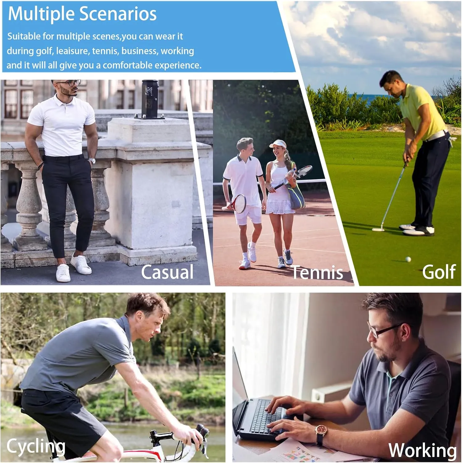 Funny Golf Polo Shirts,Performance Dry Fit Men's Golf Polos for Men,Short Sleeve Moisture Wicking Golf Shirts