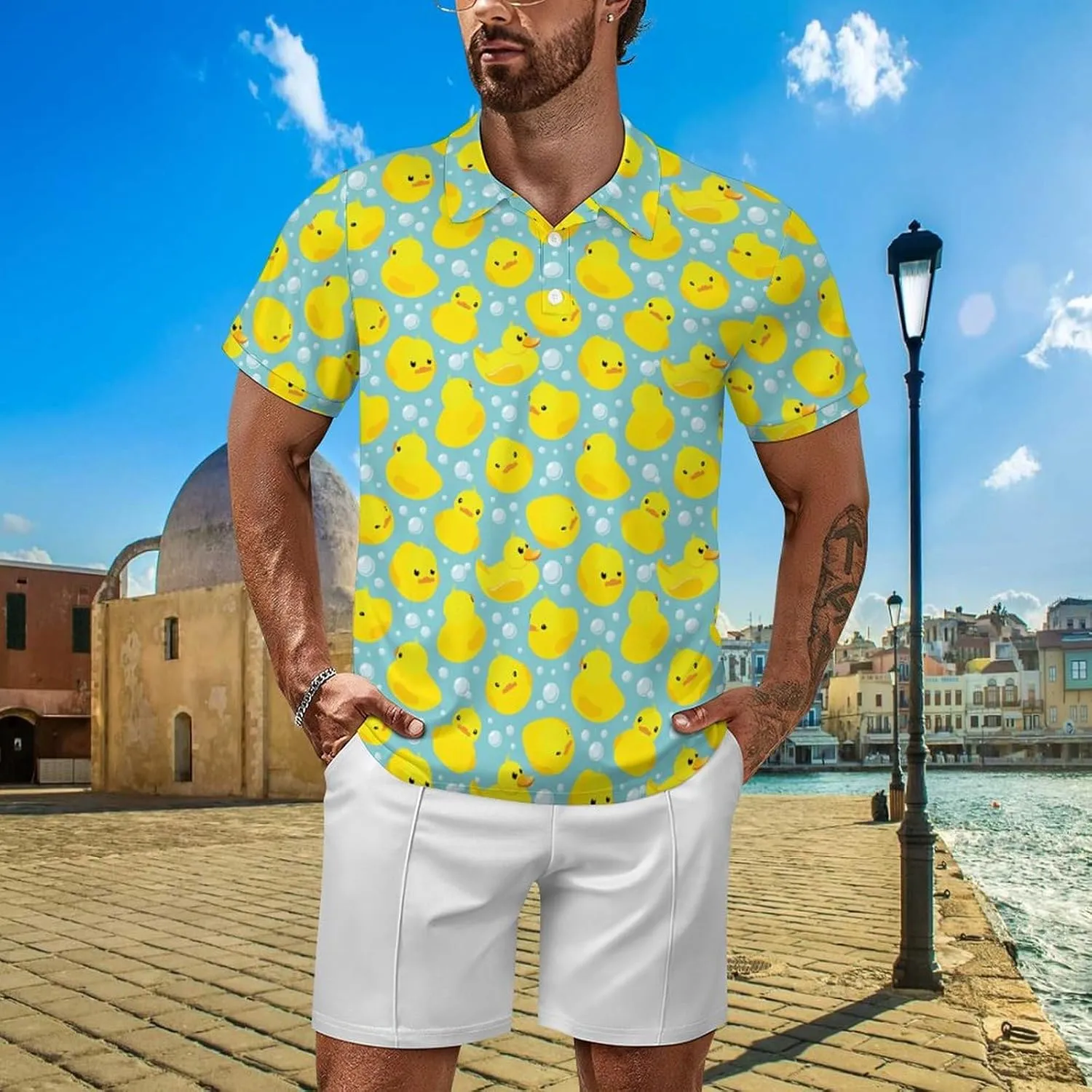 Funny Golf Polo Shirts,Performance Dry Fit Men's Golf Polos for Men,Short Sleeve Moisture Wicking Golf Shirts