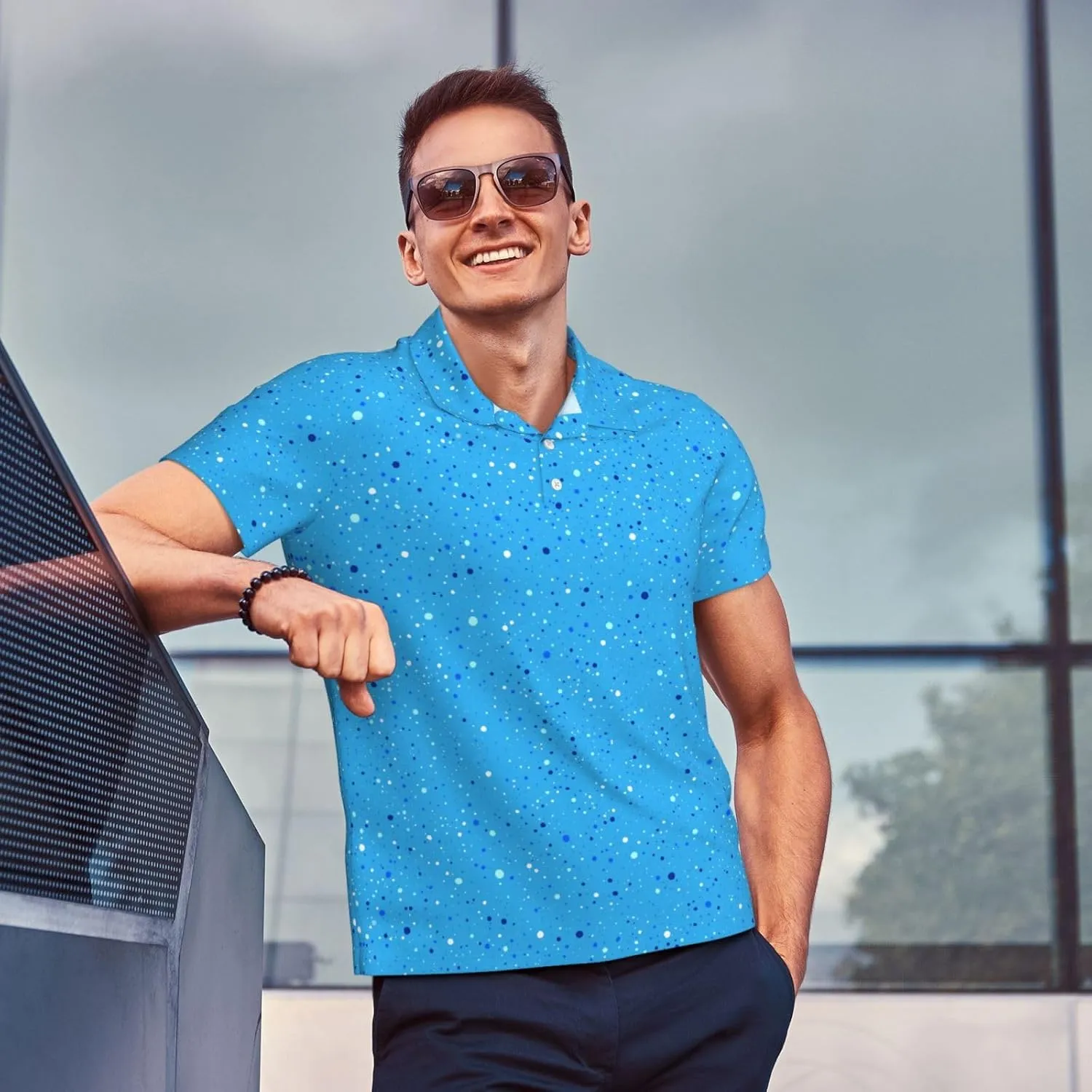 Funny Golf Polo Shirts,Performance Dry Fit Men's Golf Polos for Men,Short Sleeve Moisture Wicking Golf Shirts