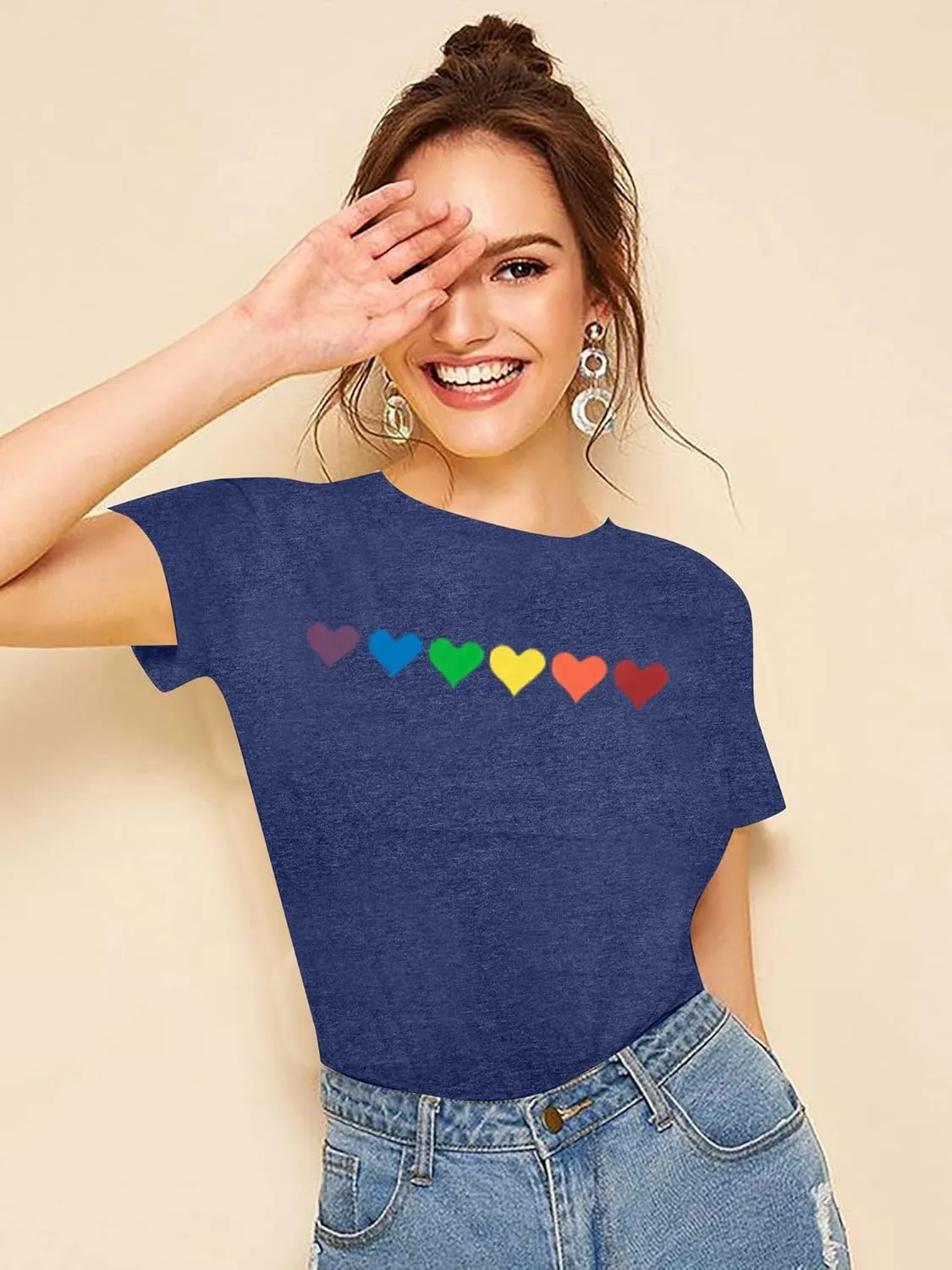 Gay Pride Shirts Women Rainbow Graphic Tee Love Wins T Shirt LGBT Equality Shirts Casual Summer Short Sleeve Tops
