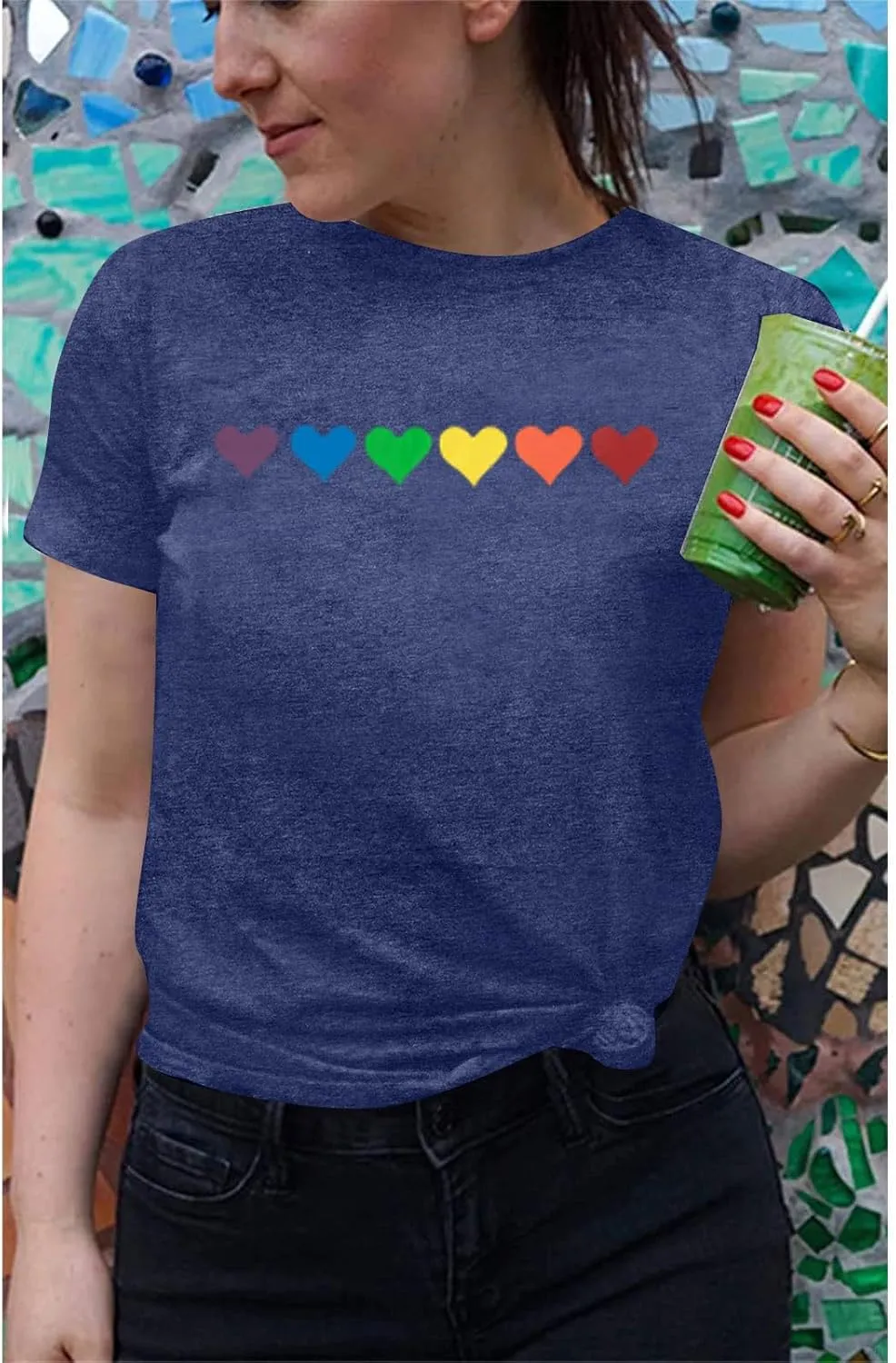 Gay Pride Shirts Women Rainbow Graphic Tee Love Wins T Shirt LGBT Equality Shirts Casual Summer Short Sleeve Tops