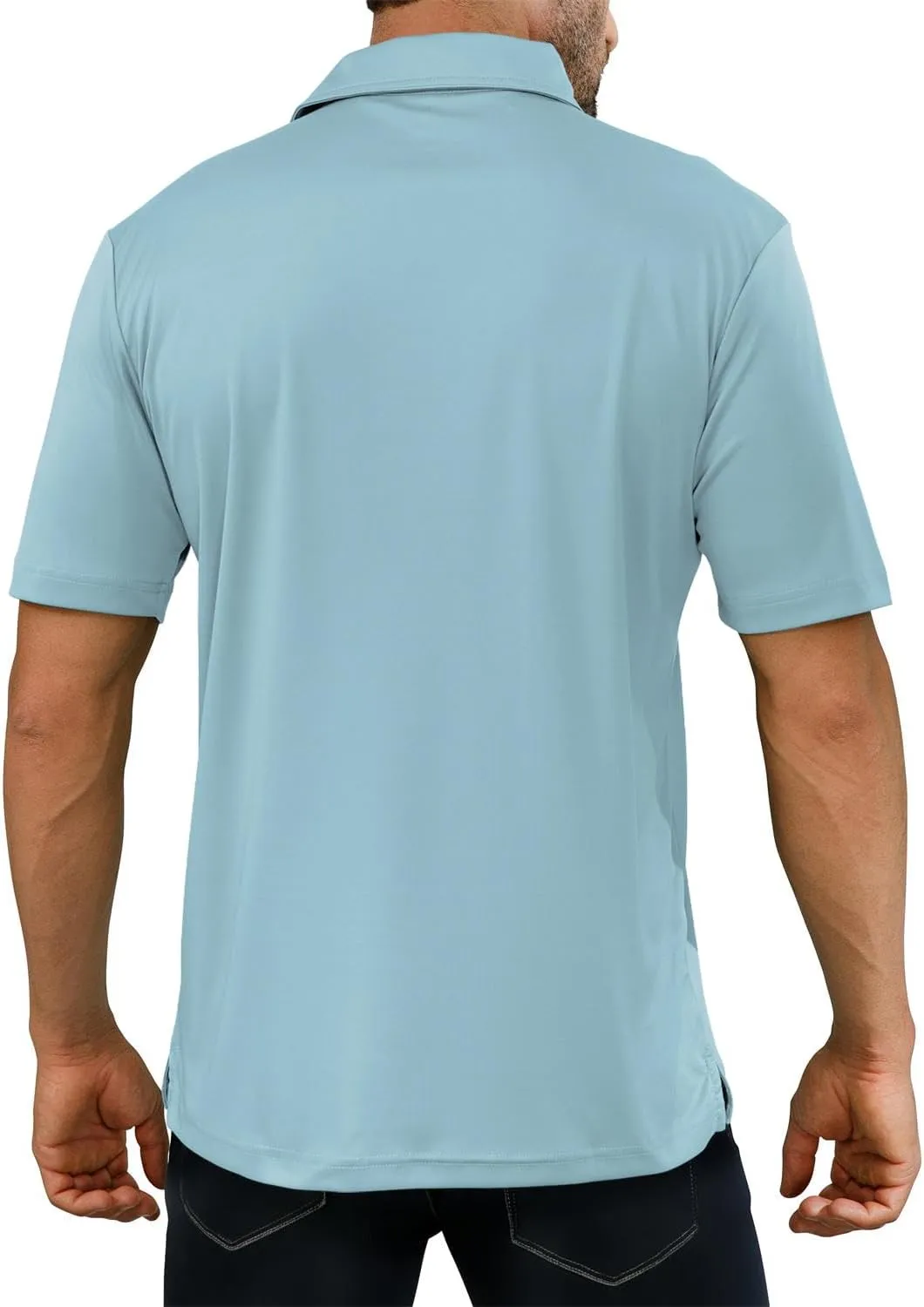 Golf Shirts for Men - Short Sleeve Performance Solid Moisture Wicking Polo Shirt