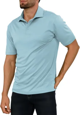 Golf Shirts for Men - Short Sleeve Performance Solid Moisture Wicking Polo Shirt