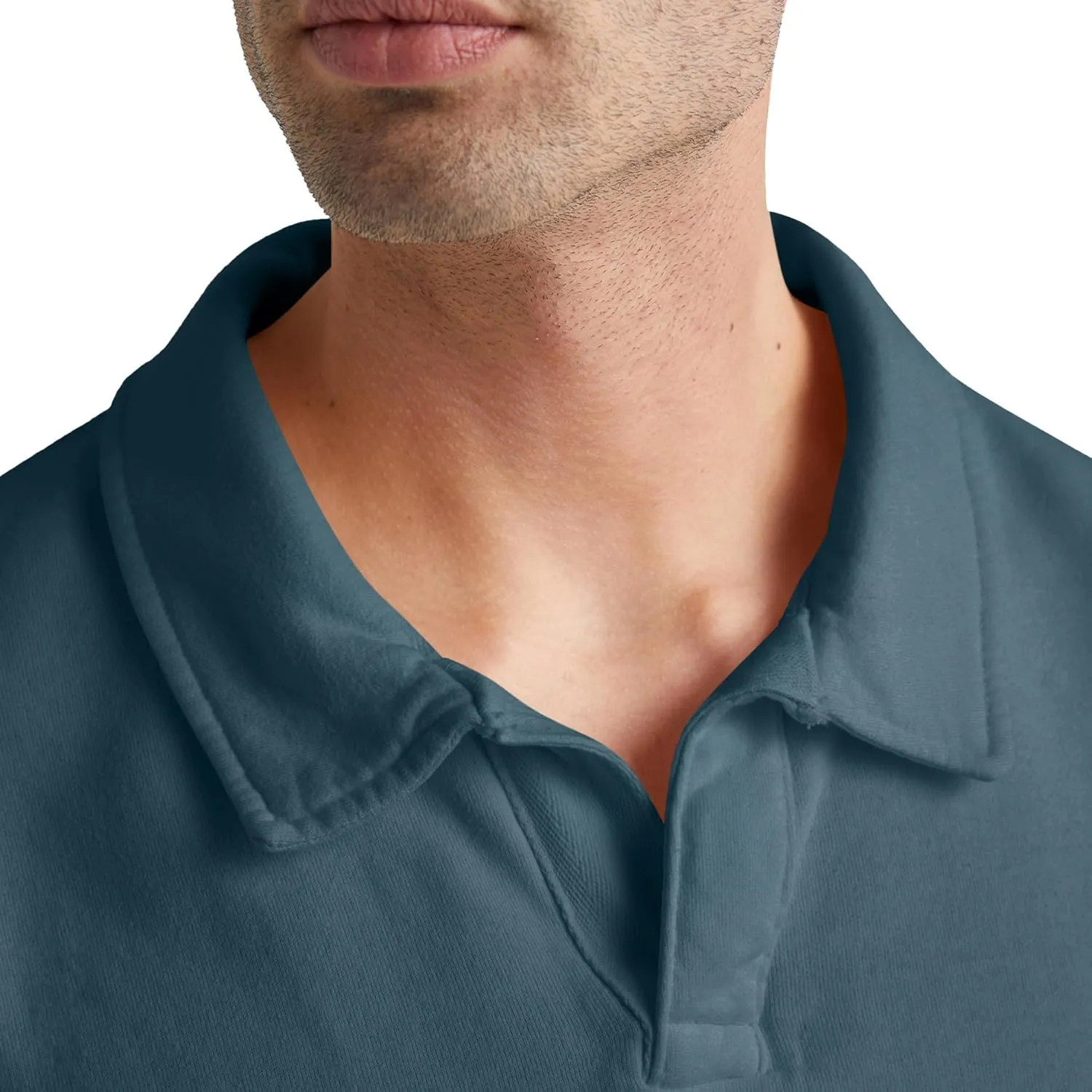 Hanes Men's Originals Fleece Polo Shirt, Garment Dyed Shirt For Men, Cotton Polo Shirt