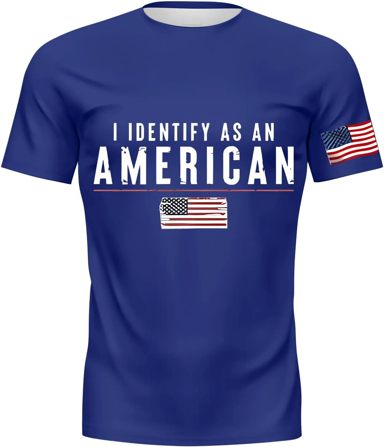 I Identify As an American T-Shirt Men American Flag Patriotic Tee Shirts 4th of July Summer Gym Tops Muscle Tee