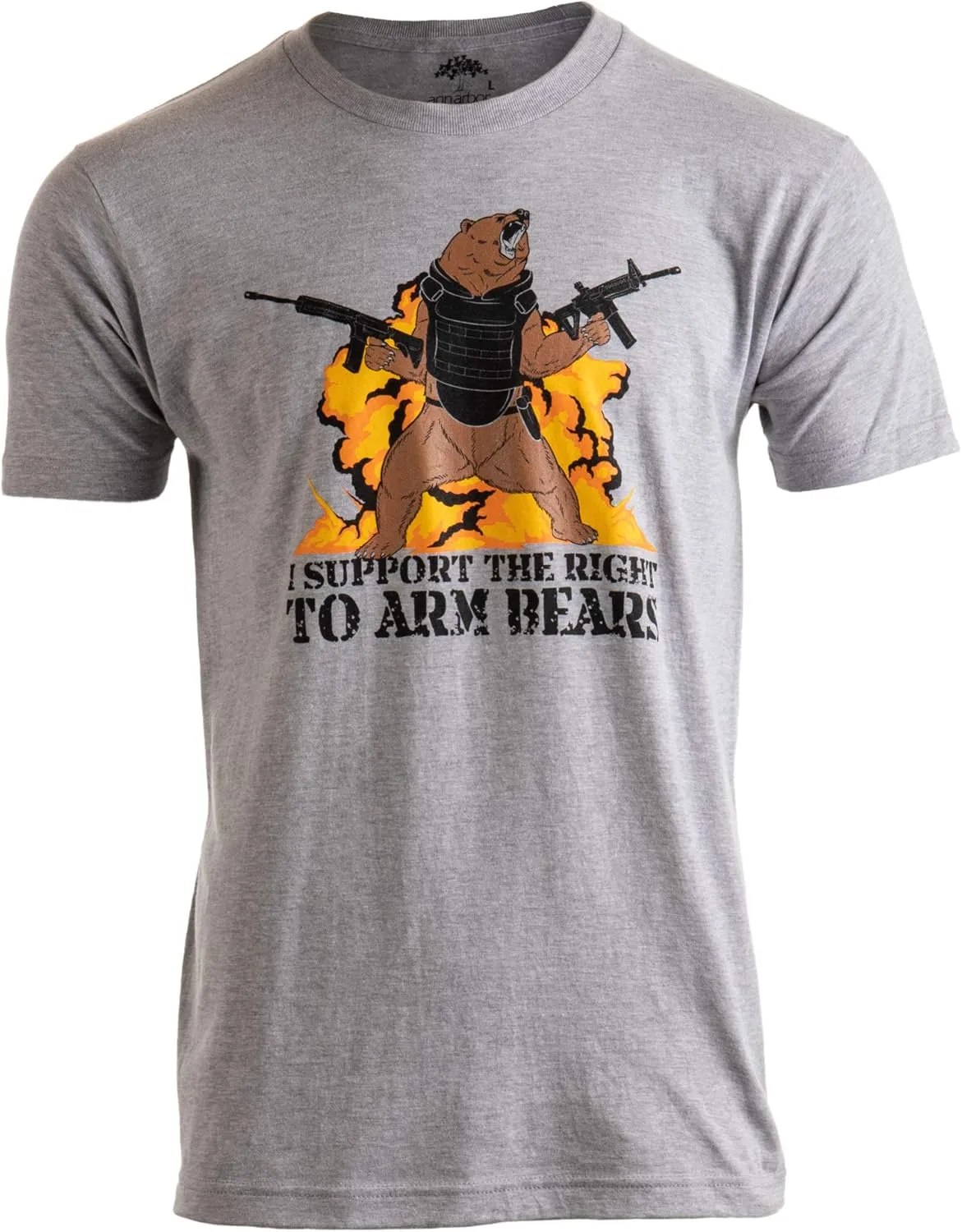 I Support The Right to Arm Bears | Dad Joke Funny Pun Gun Joke Men Women T-Shirt