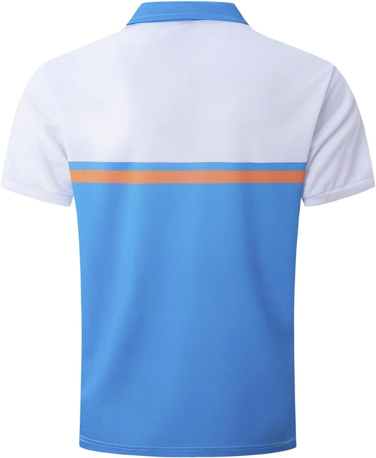 LCMTWX Men's Polo Shirts Fashionable Printed Button Color Blocking Sports T Shirt Slim Fit Tee Shirts for Men Casual