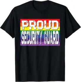 LGBTQ Proud Security Guard Gay Pride Rainbow T-Shirt