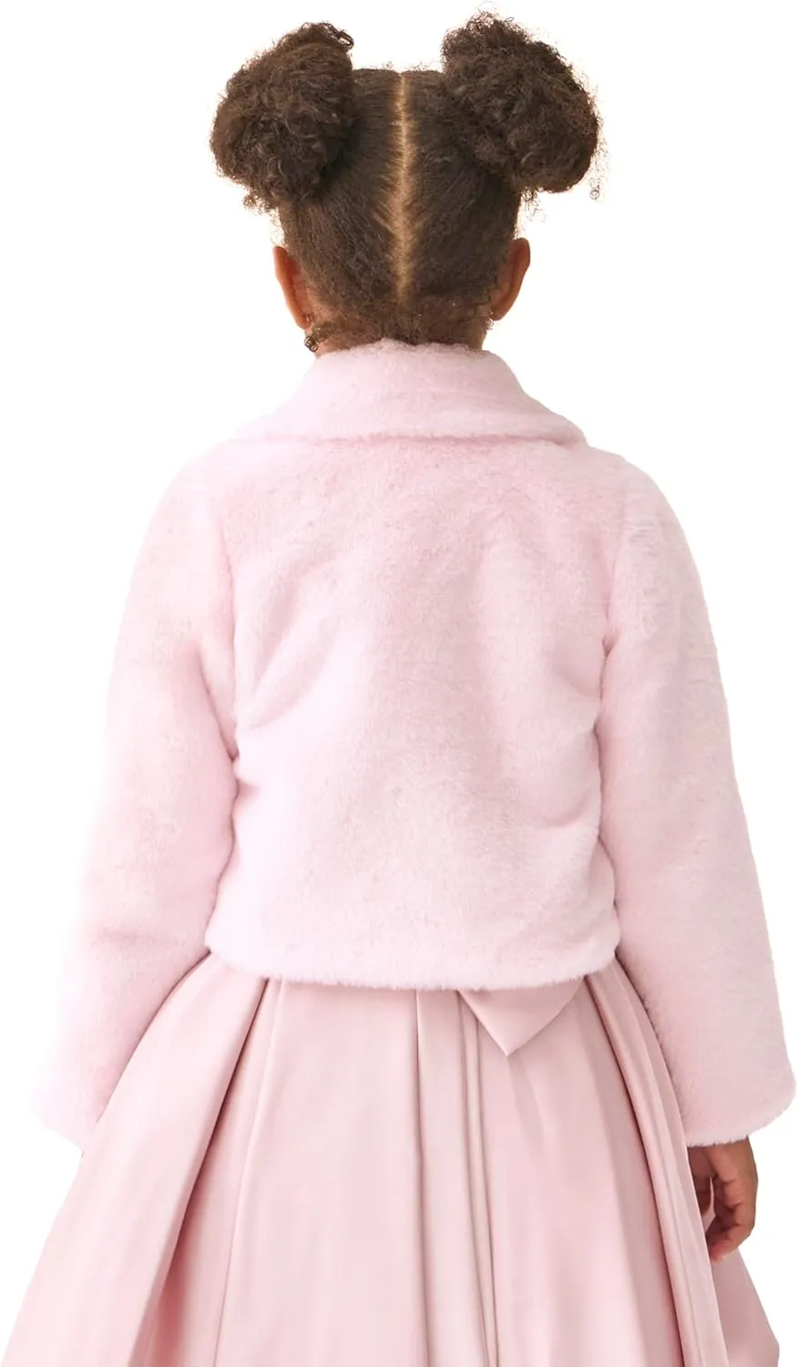 Lilax Girls Faux Fur Bolero Shrug Button Closure Cozy Jacket