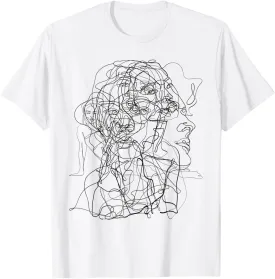 Line Art Faces Body Abstract Art Aesthetic T-Shirt
