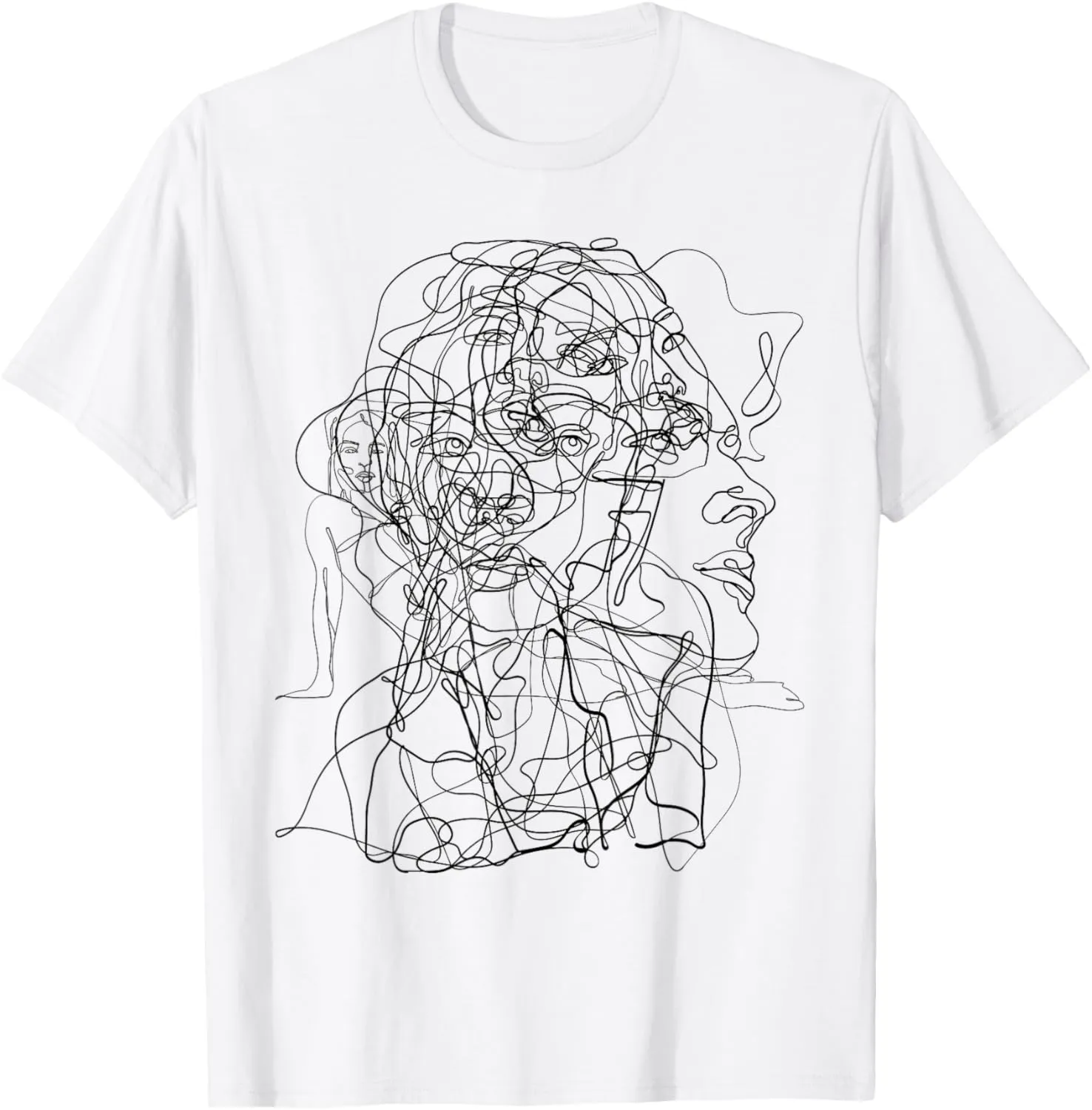 Line Art Faces Body Abstract Art Aesthetic T-Shirt