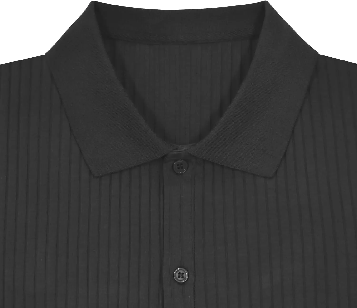 LOGEEYAR Men's Slim Fit Polo Shirts Short Sleeve Breathable Button Down Golf Shirts Ribbed Knit Soft Cotton Tops