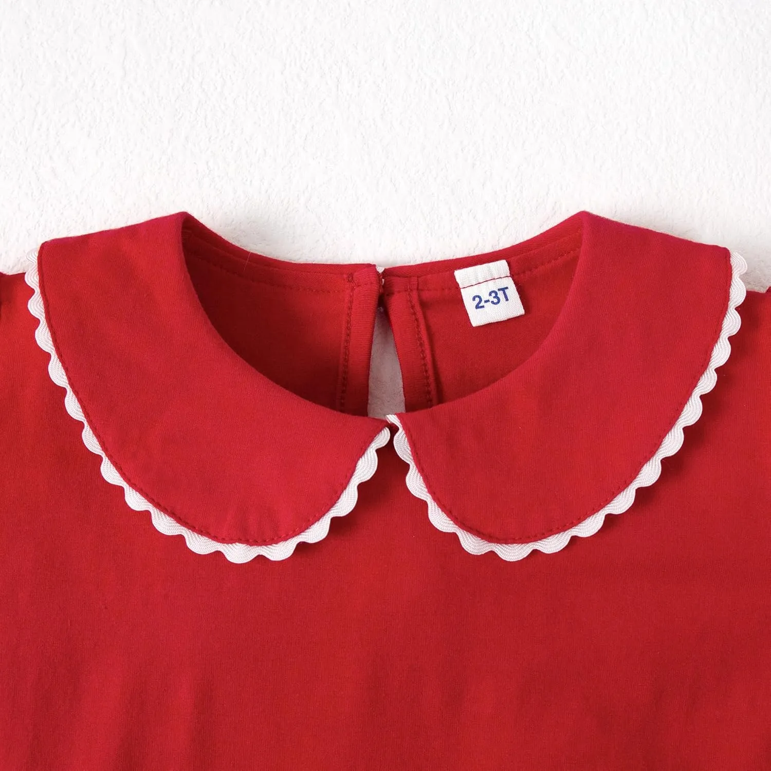 LYSMuch 2-5T Toddler Girls Peter Pan Collar Shirt Puff Short Sleeve Basic Top Blouse Solid Color Tee