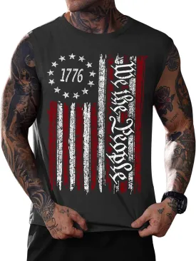 Mainfini Men's Muscle Tank Tops Sleeveless Tee Shirts American Flag Graphic Gym Workout USA Tank (S-3XL)