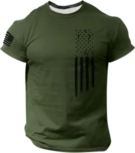 Mens American Flag Graphic T-Shirts 4th of July Graphic Embroidered Fashion Gym Shirts