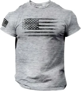 Mens American Flag Graphic T-Shirts 4th of July Graphic Embroidered Fashion Gym Shirts