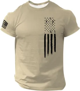 Mens American Flag Graphic T-Shirts 4th of July Graphic Embroidered Fashion Gym Shirts