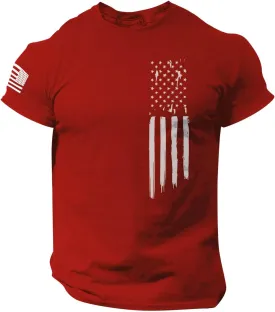 Mens American Flag Graphic T-Shirts 4th of July Graphic Embroidered Fashion Gym Shirts