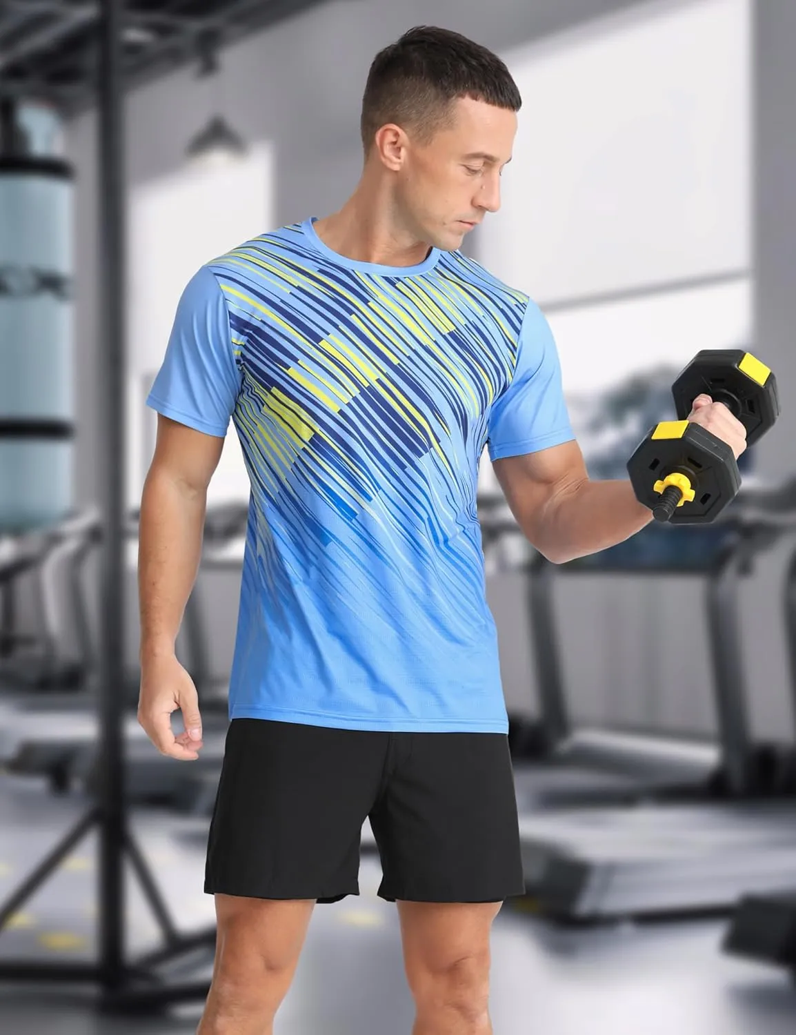 Men's Athletic T-Shirt Performance Gym Shirt Quick Dry Moisture Wicking Running Workout Short Sleeve Tops