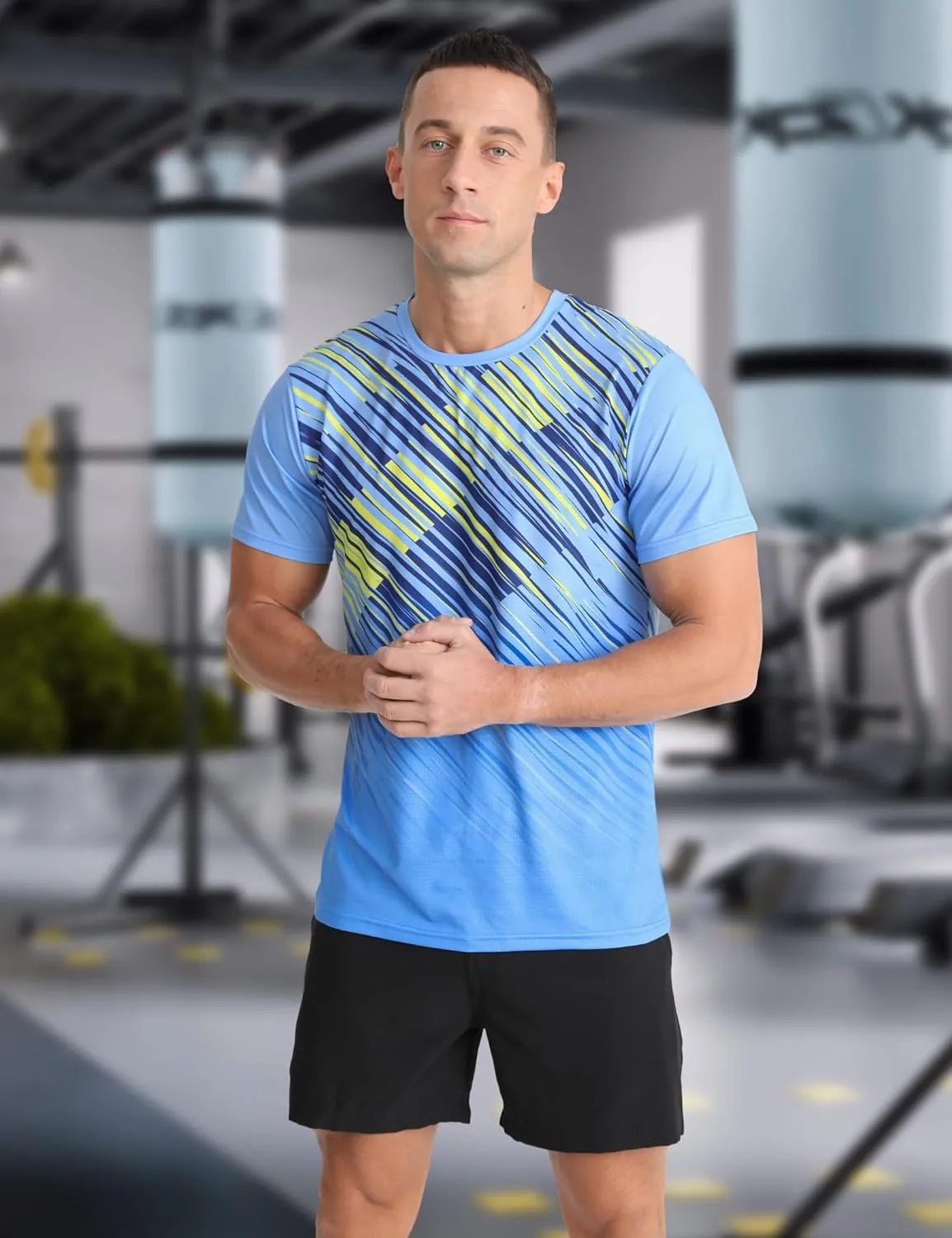 Men's Athletic T-Shirt Performance Gym Shirt Quick Dry Moisture Wicking Running Workout Short Sleeve Tops