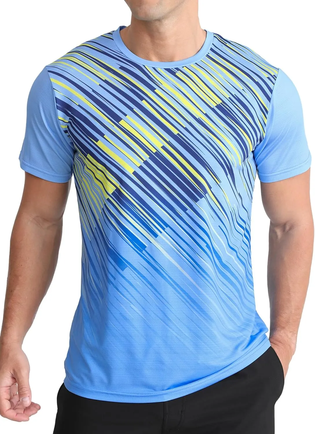 Men's Athletic T-Shirt Performance Gym Shirt Quick Dry Moisture Wicking Running Workout Short Sleeve Tops