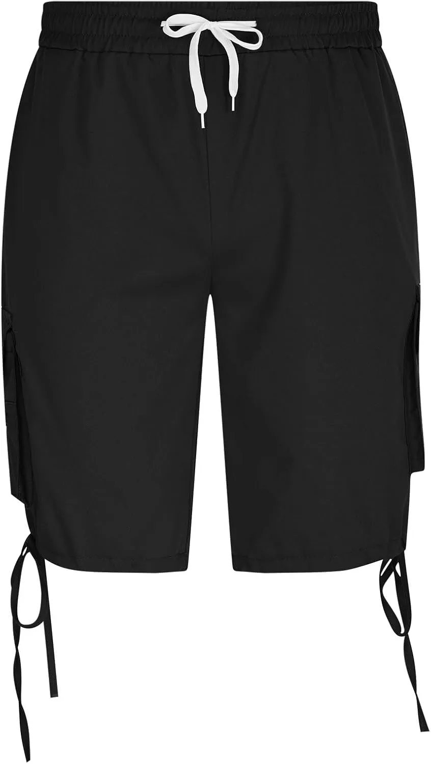 Men's Cargo Shorts Solid Color Casual Summer Bermuda Shorts Breathable Straight Leg Jogger Pants Outdoor Everyday Wear